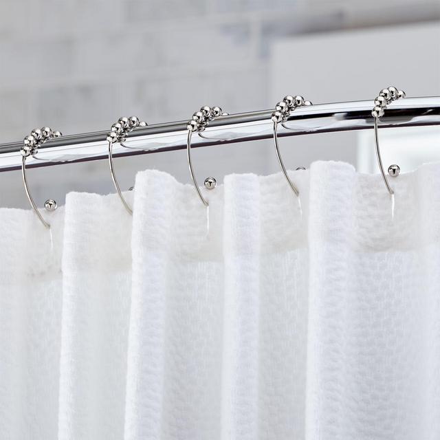 Shower Curtain Roller Rings Polished Nickel, Set of 12
