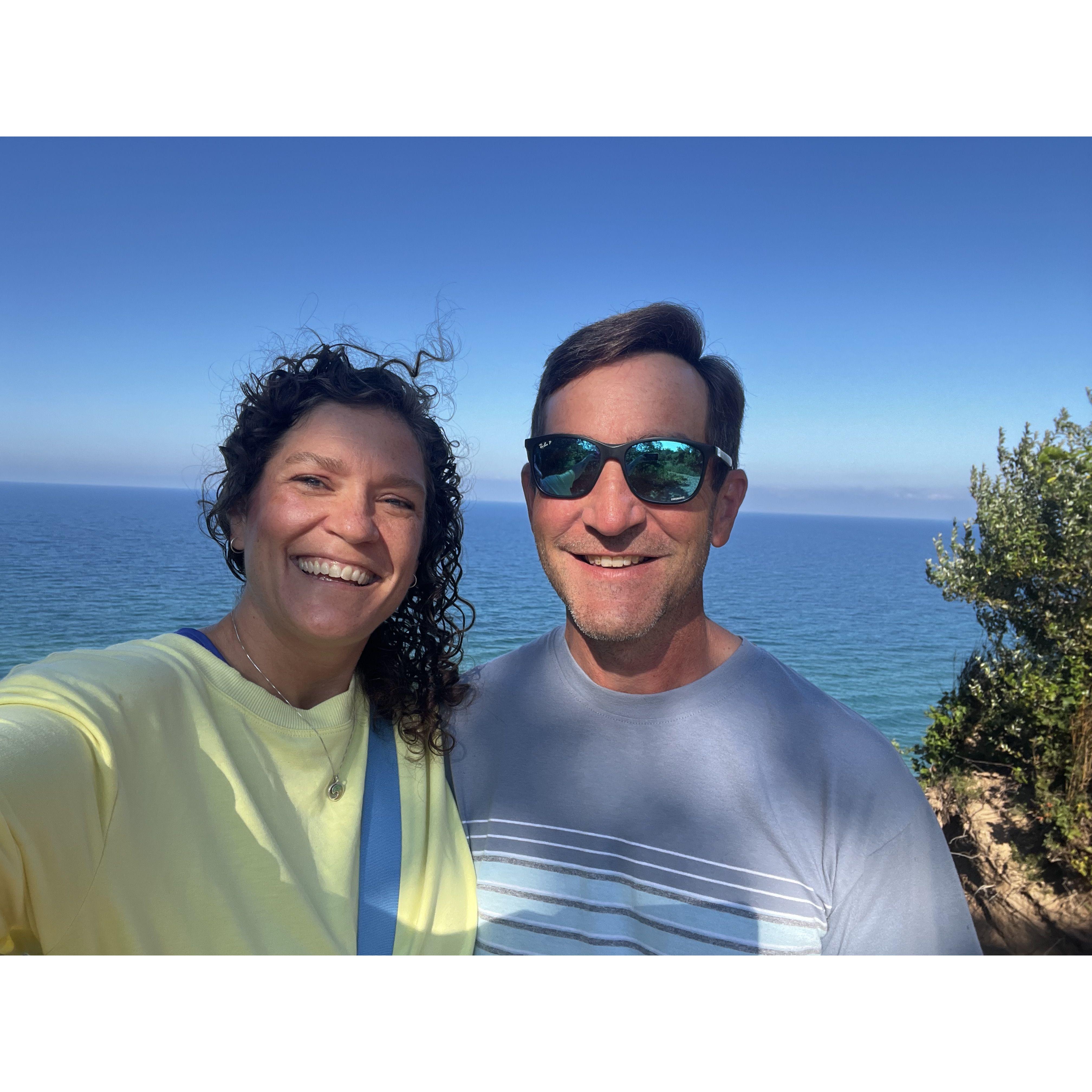 Steve took me to one of his favorite overlooks of Lake Michigan near Ludington.  It was beautiful, but I walked into some poison ivy on the way back out.