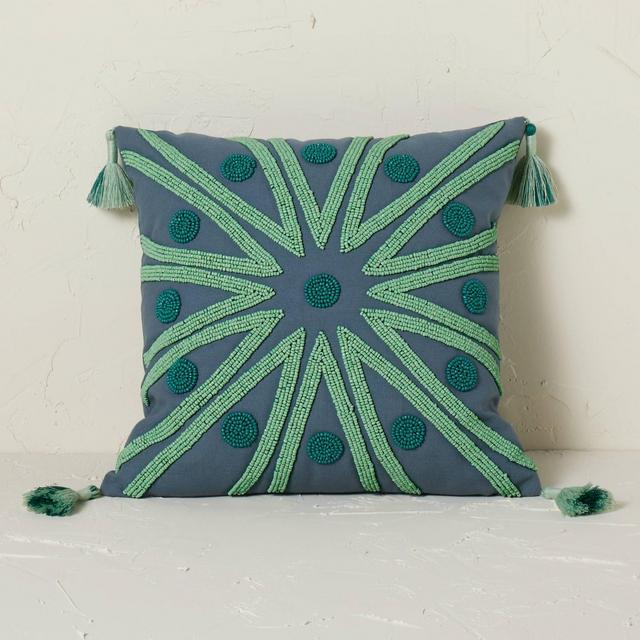 Beaded Radial Pattern Square Throw Pillow - Opalhouse™ designed with Jungalow™