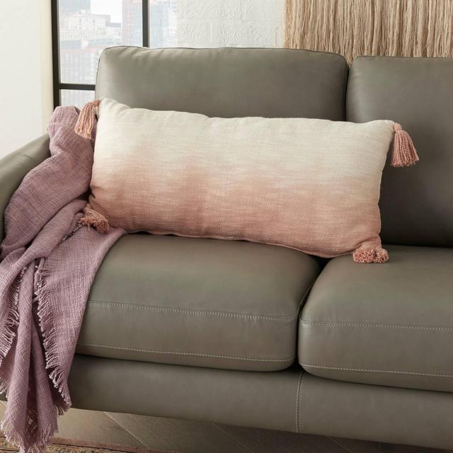 14"x30" Life Styles Ombre Tassels Throw Pillow Blush - Mina Victory