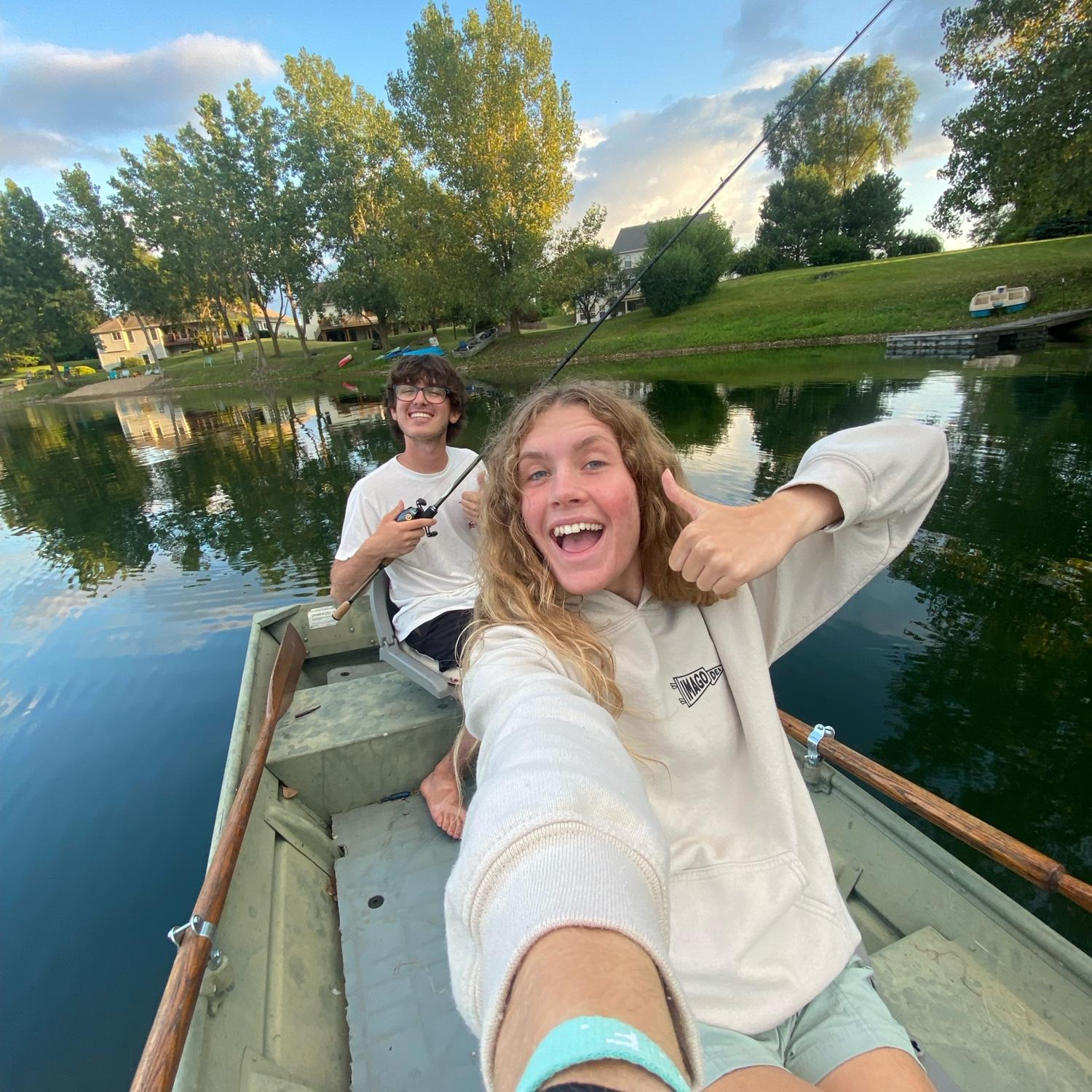 We love watching the pretty summer sunsets out on the pond, maybe catching a fish or two