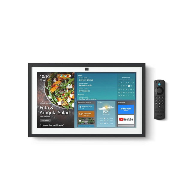 Like-New Amazon Echo Show 15 (newest model), Full HD 15.6" kitchen hub for home organization, with built-in Fire TV and Alexa
