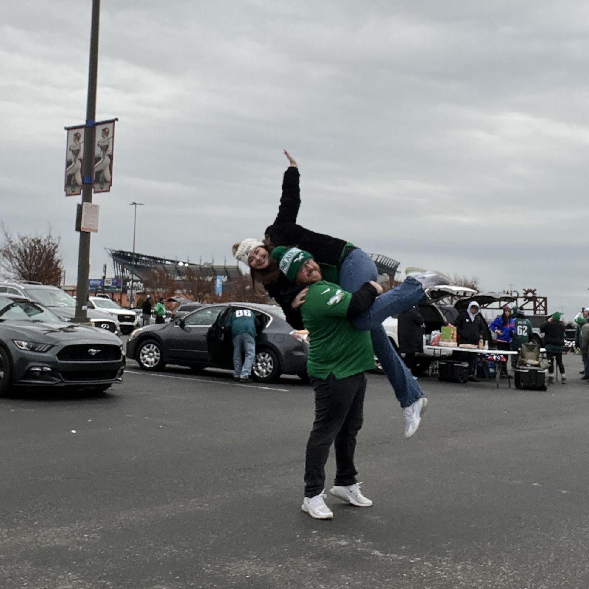 Tailgating Eagles vs. Bills. Jenna's first Eagles game.