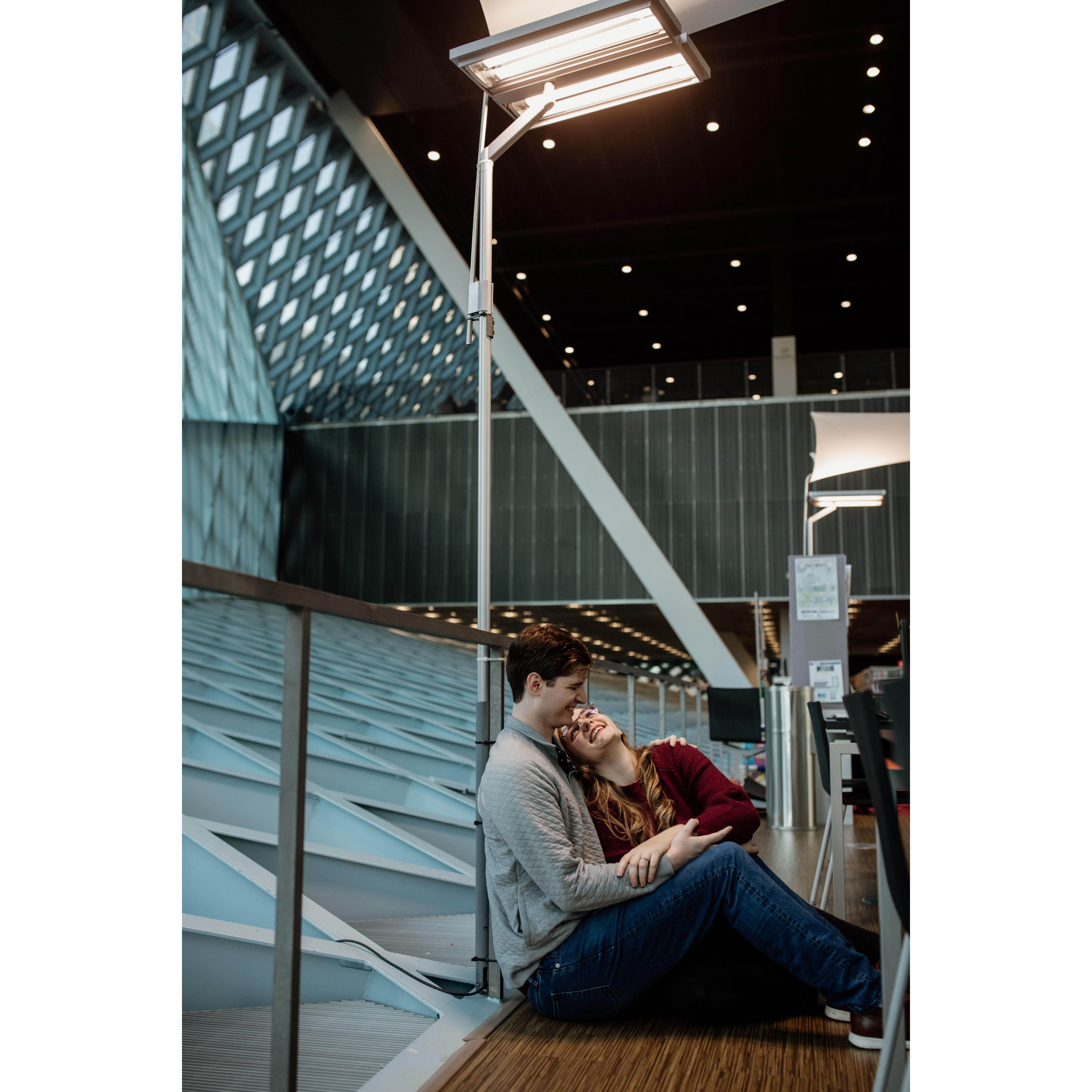 Engagement Photos at the Seattle Public Library