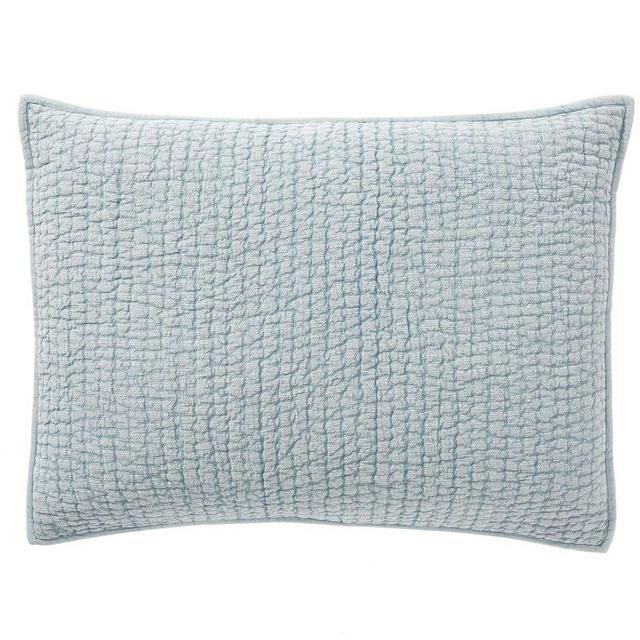 Stonewashed Pickstitch Cotton Sham, Standard, Sky Blue
