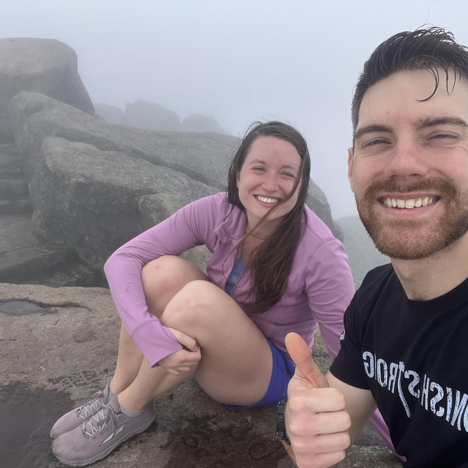 First hike together to Sharp Top! We basically hiked in a cloud :)