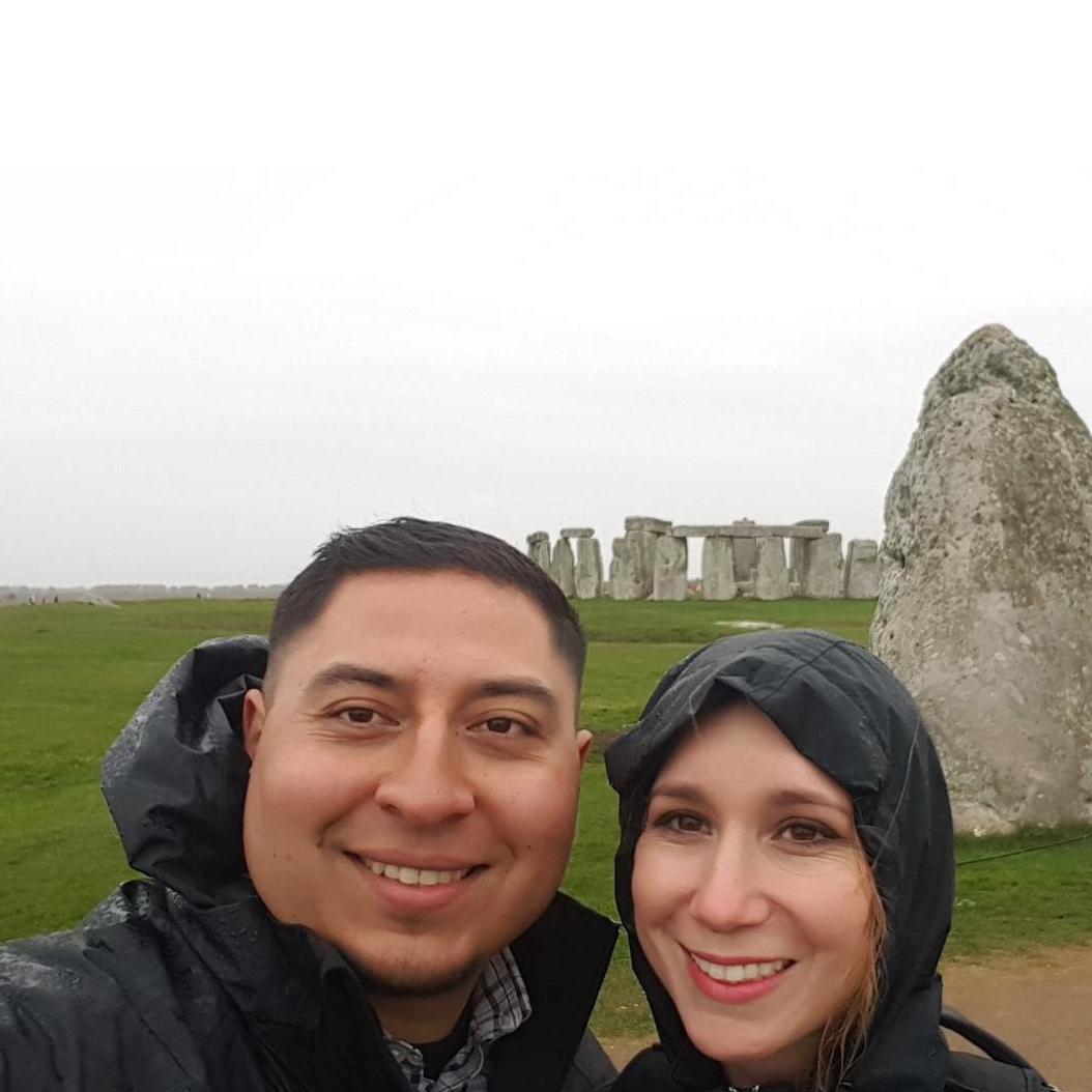 Wet smiles at Stonehenge