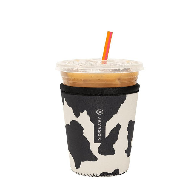 Sok It Java Sok Iced Coffee & Cold Soda Insulated Neoprene Cup Sleeve (Cow Print, Small: 16-20oz)