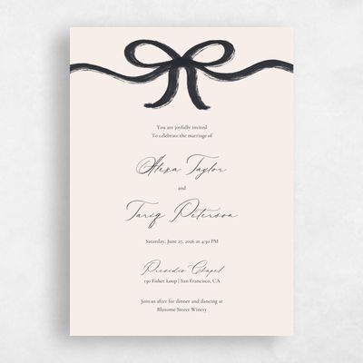 Ebony, Black Wedding Invitation - Chausey Classic