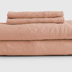Cal King European Linen Sheet Set (Desert Sunset color)