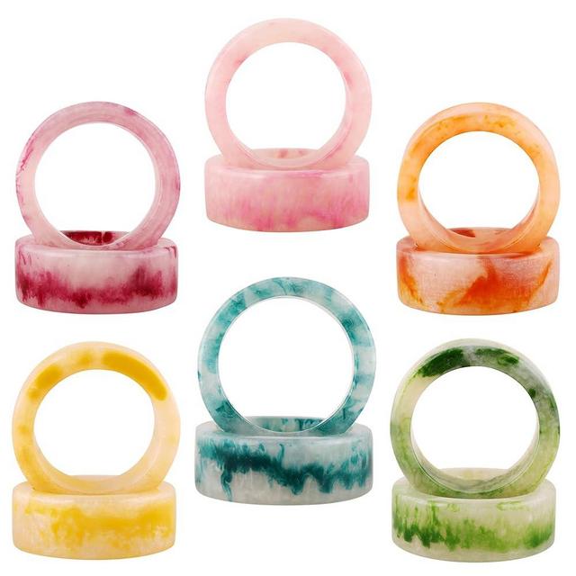 Napkin Rings Set of 12, Pastel Napkin Holders, Napkin Rings Bulk for Party Decoration, Dinning Table, Everyday, Family Gatherings - A Great Tabletop Décor - Multi