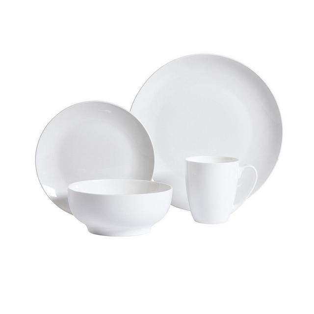 Ogalla 30 Piece Dinnerware Set Service for 6 Coupe Shape Fine Ceramic