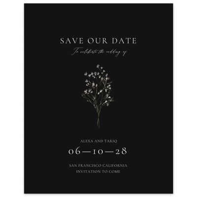 Black Wedding Digital Save the Date - Sweetbay Portrait