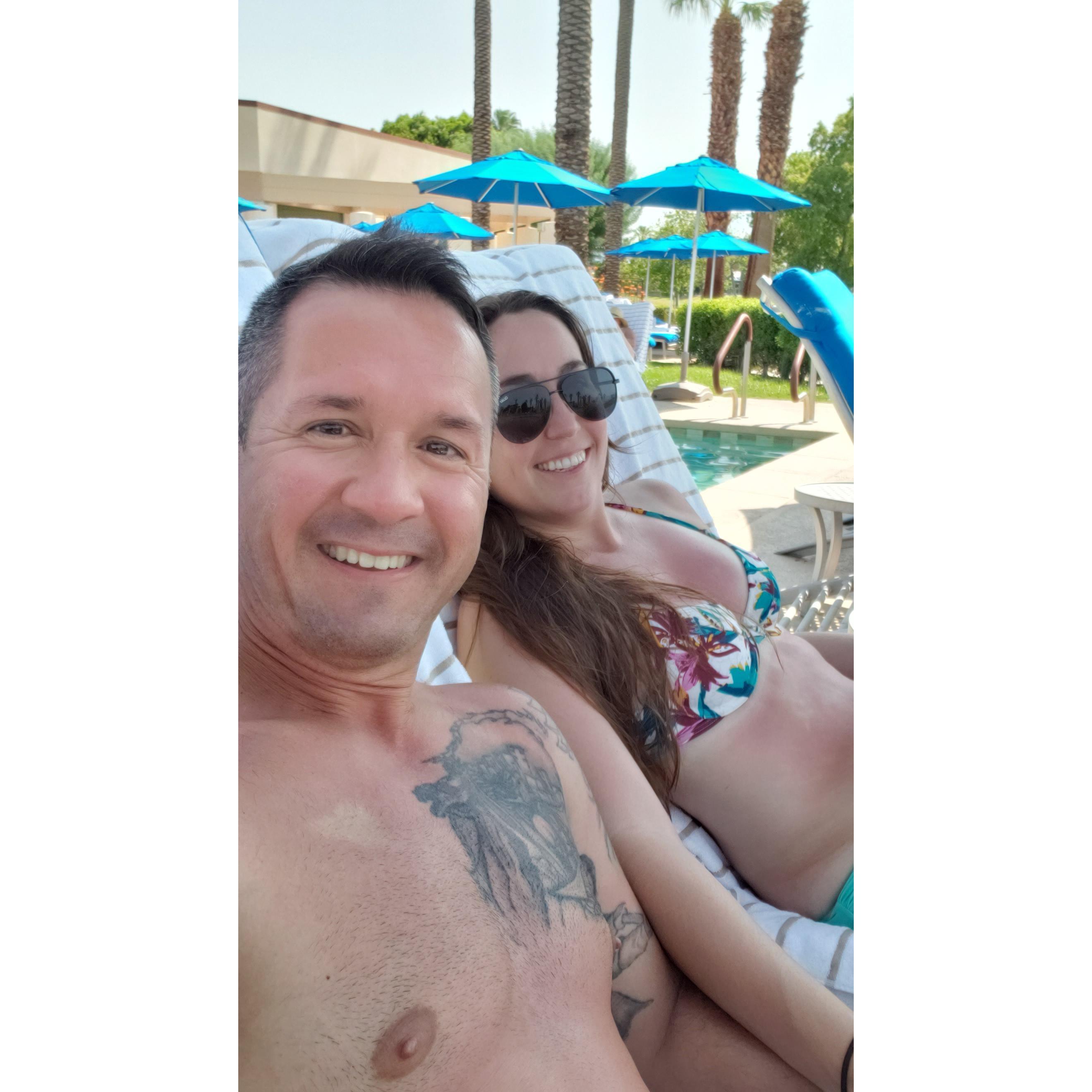 Kelly thought it would be cute to put sunscreen in the shape of a heart on my chest. Real cute baaaaabes.
