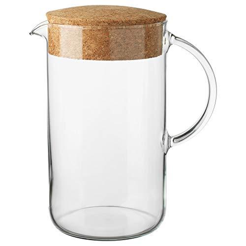 Ikea 502.797.21 Pitcher With Lid, 8.66 x 7.09 x 4.72 inches, Clear Glass