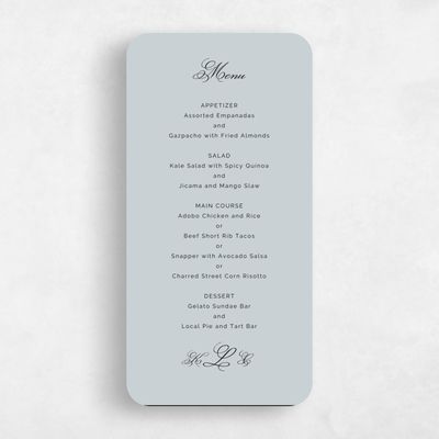 Blue Rounded Wedding Menu - Arthur