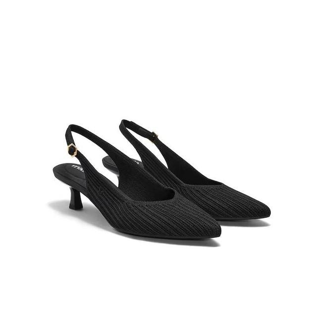 VIVAIA Selena Pointed-Toe Kitten Slingback Elegant Flat Sandals