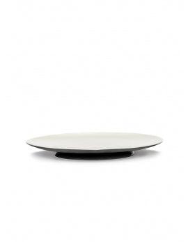 SERAX RA CERAMIC SALAD PLATE IN BLACK/OFF WHITE