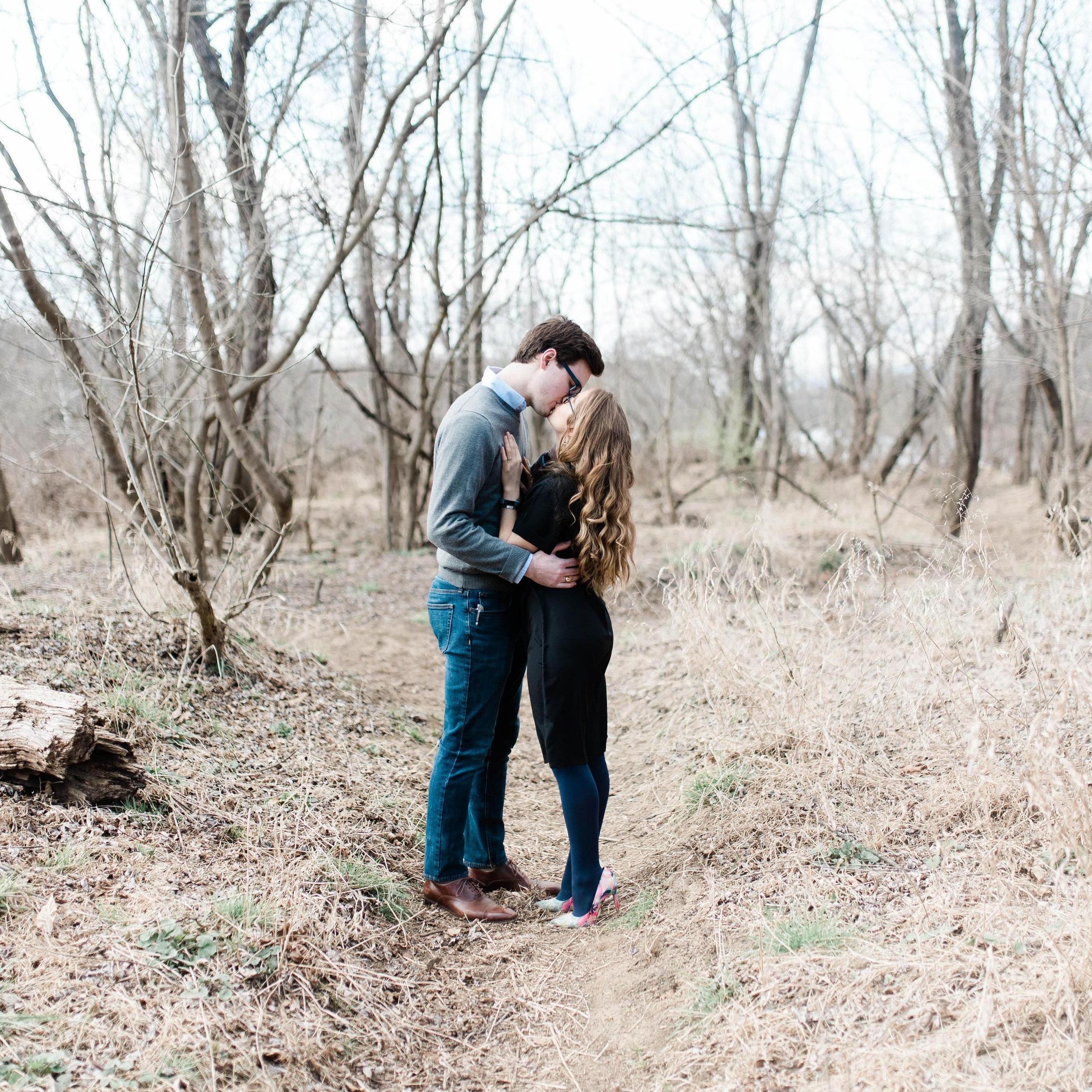 This photo took multiple times of walking, turning, and attempting to kiss - but we fell so often that Aly eventually told us to just not walk.