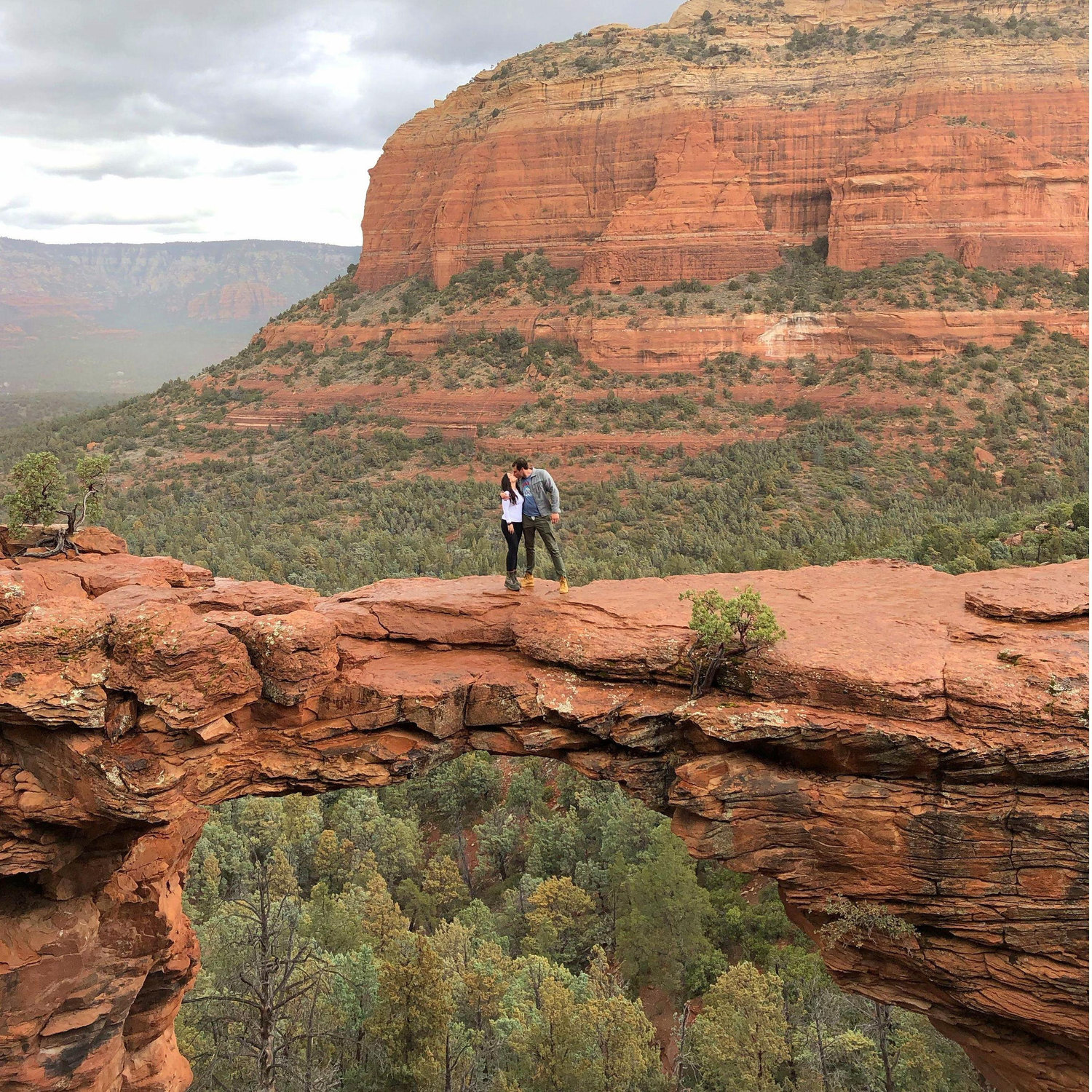 Devil's Bridge hike in the rain in Sedona