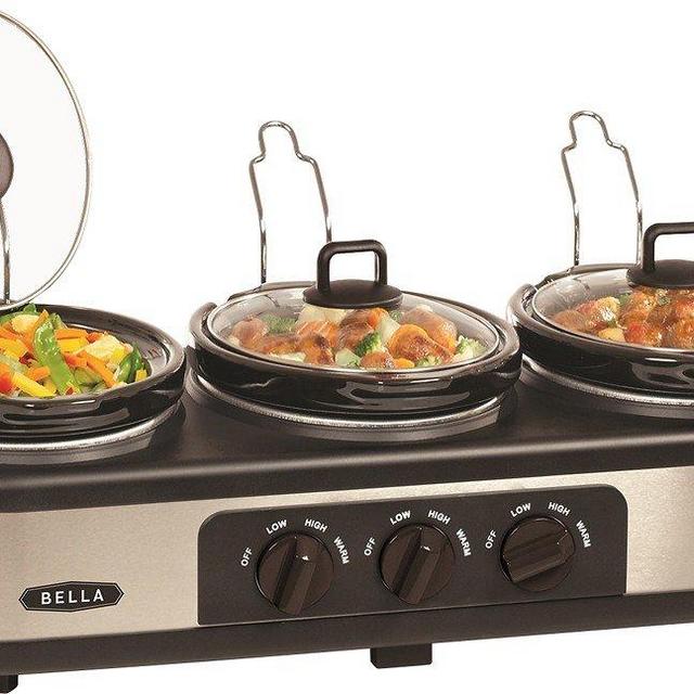 Bella 3 X 1.5 Quart Triple Slow Cooker with Lid Rests