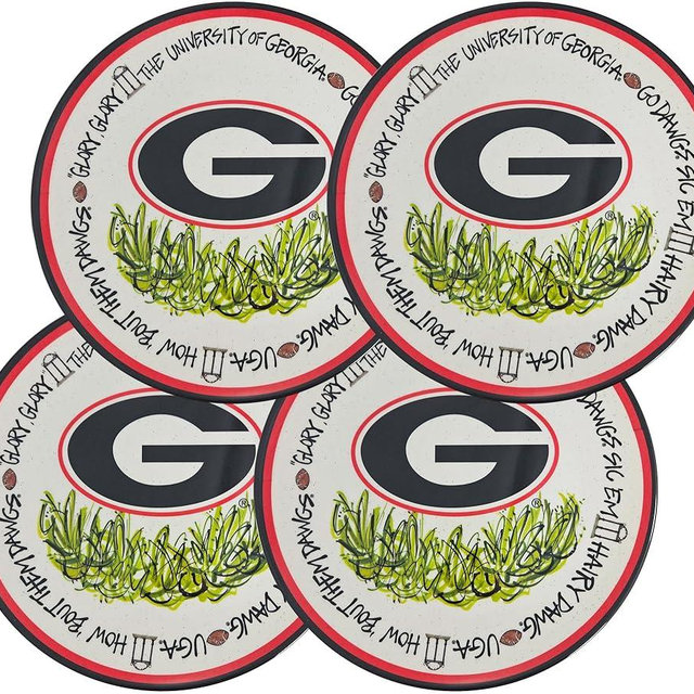 Magnolia Lane NCAA 10.5-Inch Melamine Dinner Plate Set of 4 Perfect for Game Day, BBQs, Tailgating, Poolside, Parties - Ideal Gift for Students/Alumni & NCAA Team Spirit