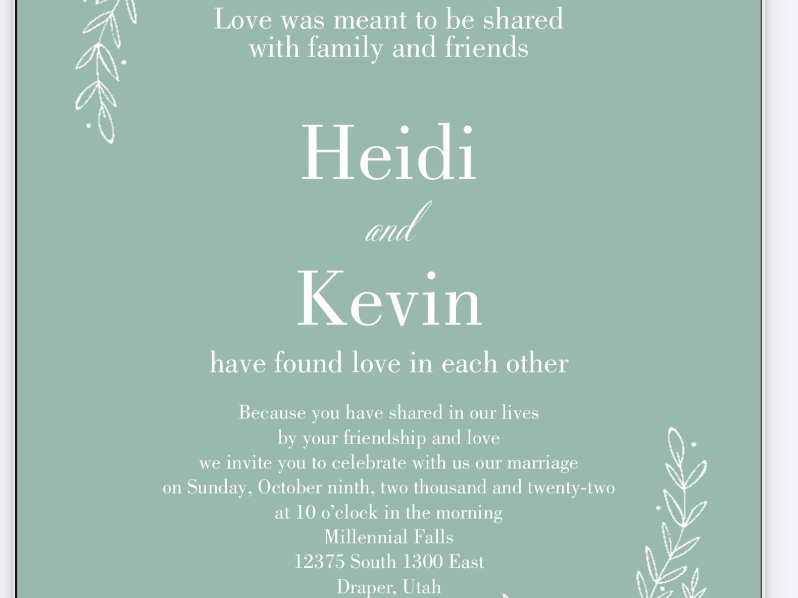 The Wedding Website of Heidi Snow and Kevin Donelson