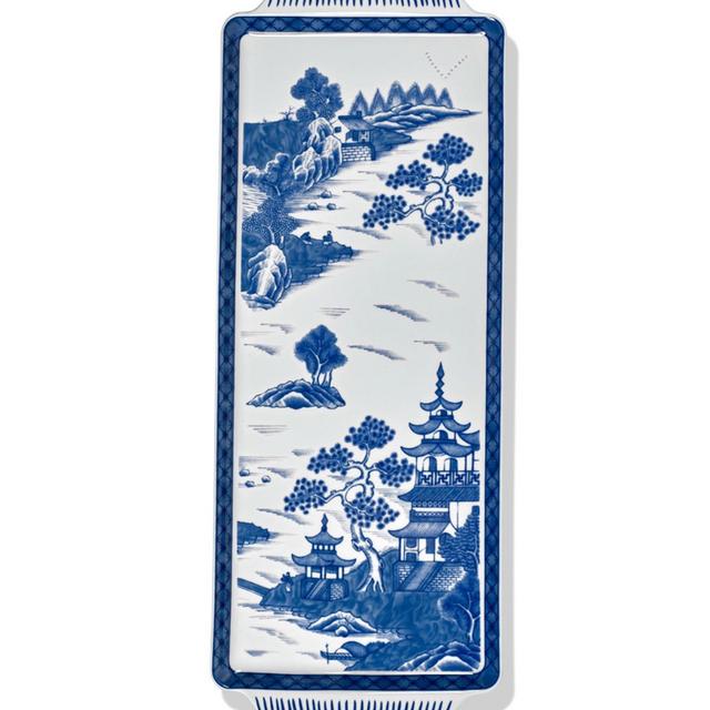 BLUE CANTON SANDWICH TRAY