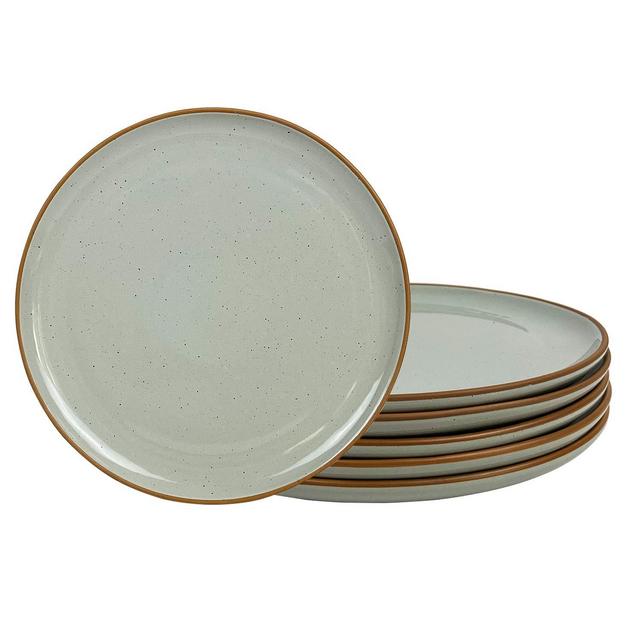 Mora Ceramic Dinner Plates Set of 6, 10 inch Dish Set - Microwave, Oven, and Dishwasher Safe, Scratch Resistant, Modern Rustic Dinnerware- Kitchen Porcelain Serving Dishes - Earl Grey