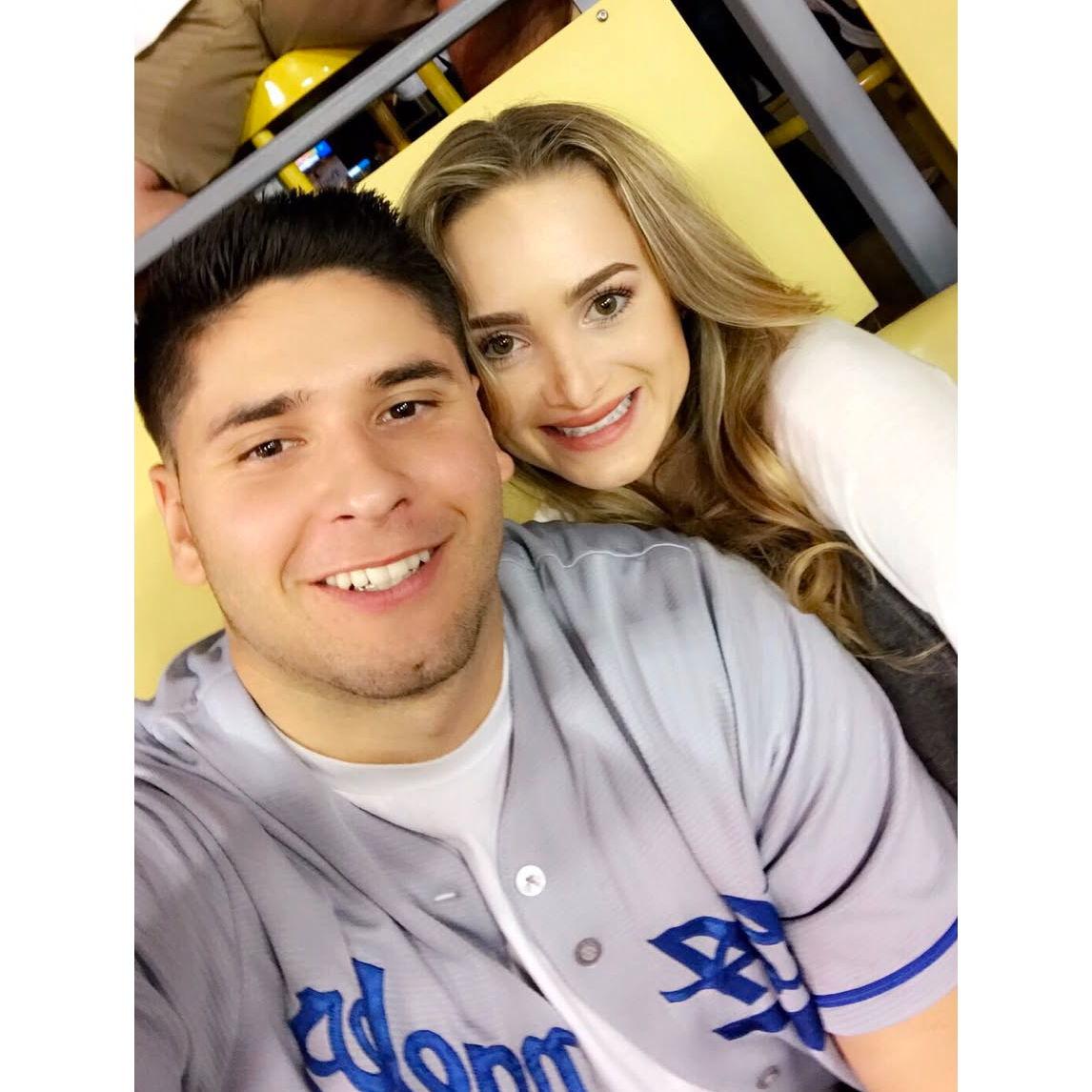 1 year in! Better attire than our first date ;) #Dodgers