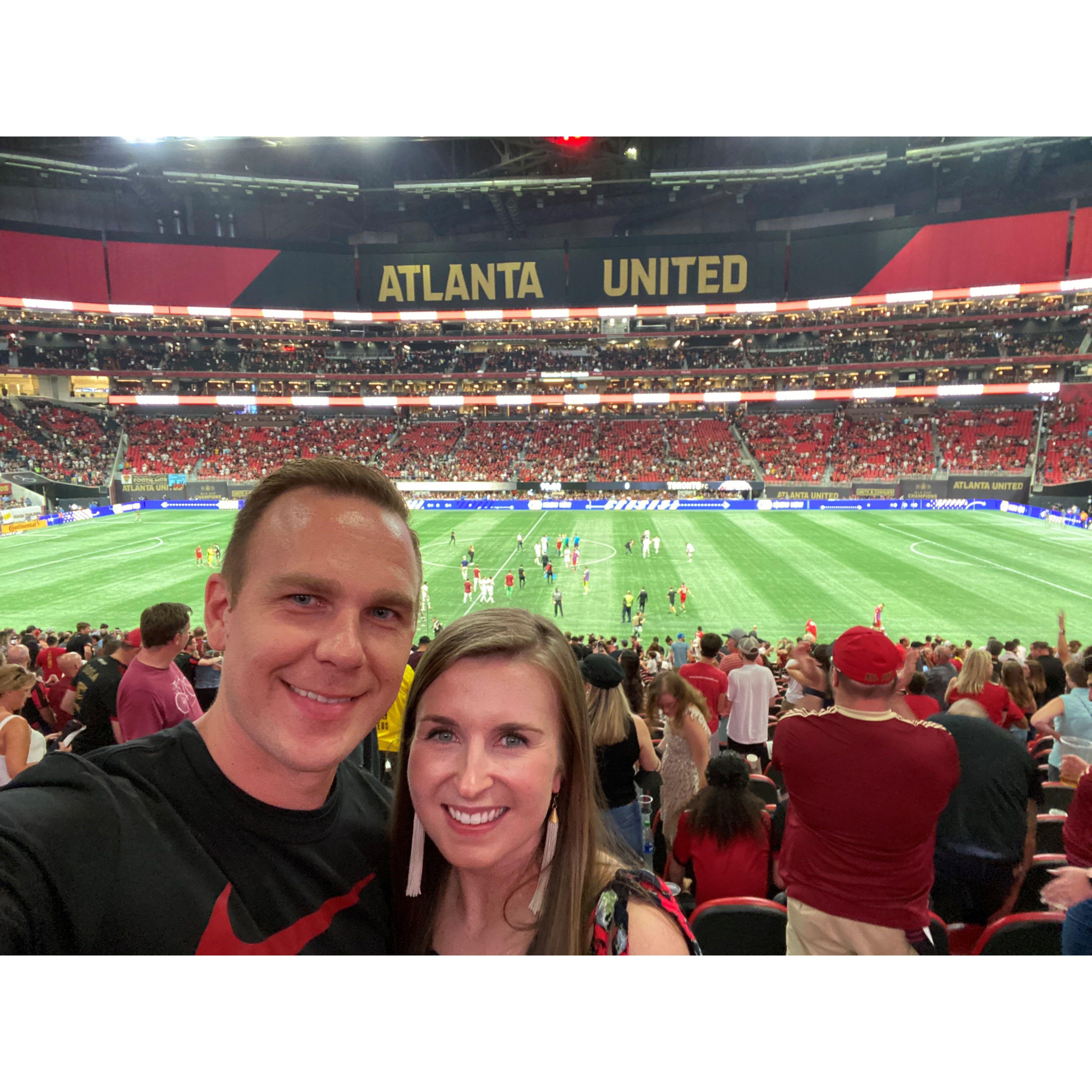 Our fourth date at the Atlanta United soccer game!