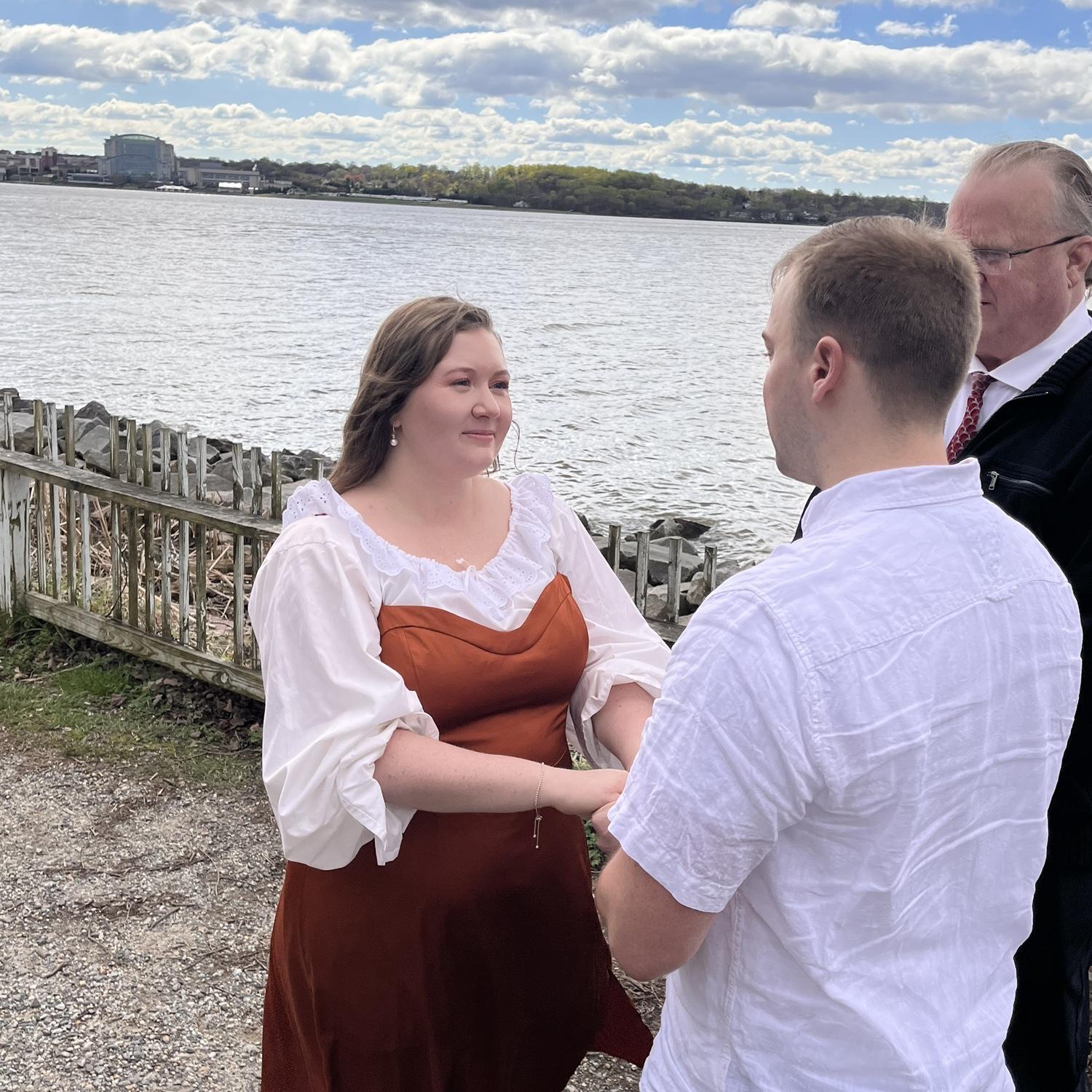 April 5th 2024: We said "I Do" in Jones Point Park by the Potomac River in a civil ceremony with our immediate family.