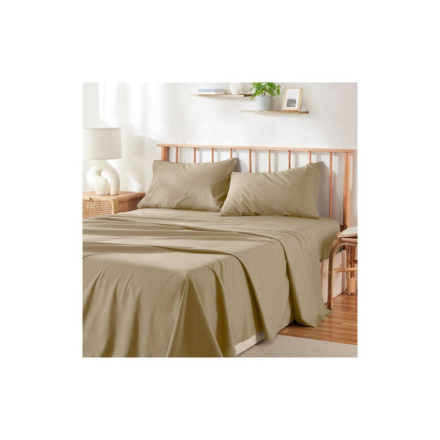 Nestl Premium Bamboo Sheet Set, Super Soft Bamboo 4 Piece King Size Sheet Set - Warm Sand