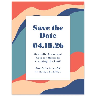 Dusty Cobalt, Blue Wedding Digital Save the Date - Laula Portrait