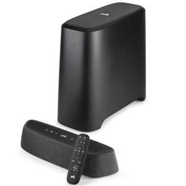 Polk Audio MagniFi Mini AX Sound Bar for TV with Wireless Subwoofer, Dolby Atmos and DTS:X Certified, Polk's patented VoiceAdjust & SDA technologies, Ultra-Compact Design, Easy Setup, Black