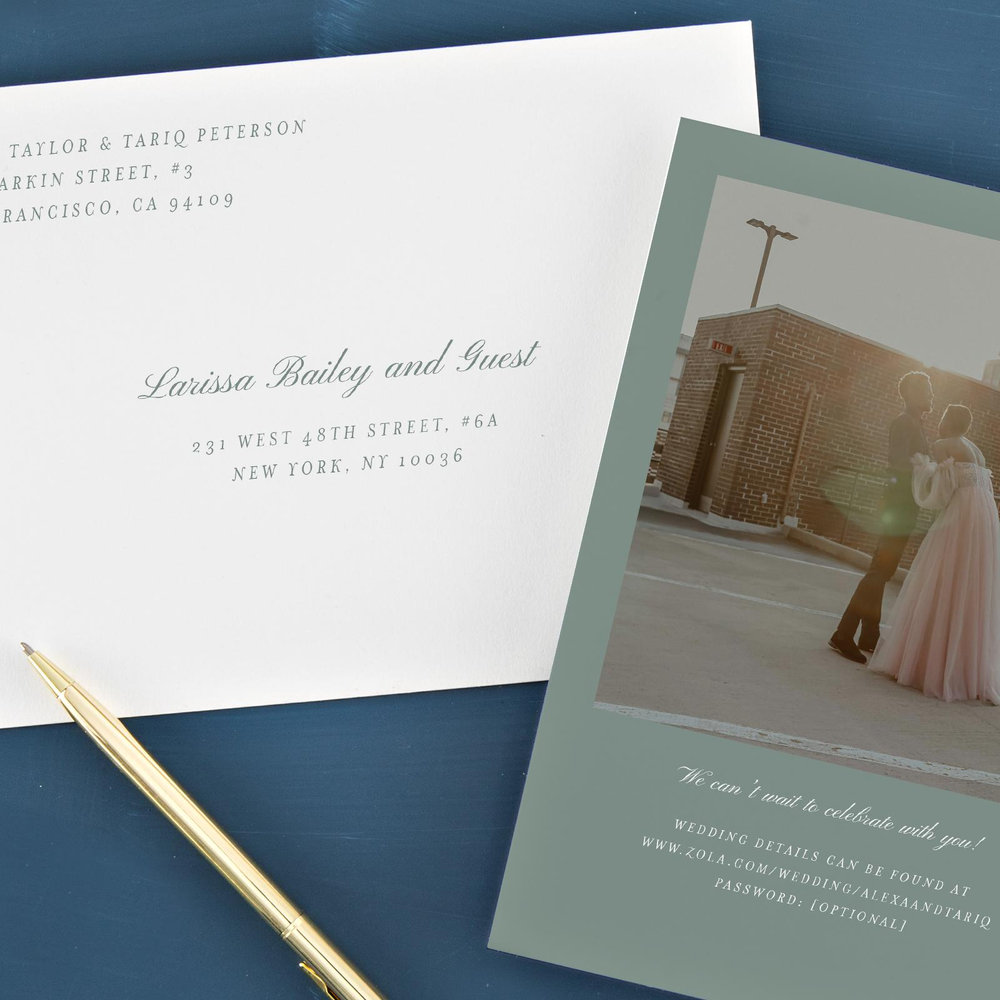 Duluth Classic | Deep Sage | Zola Wedding Invitations