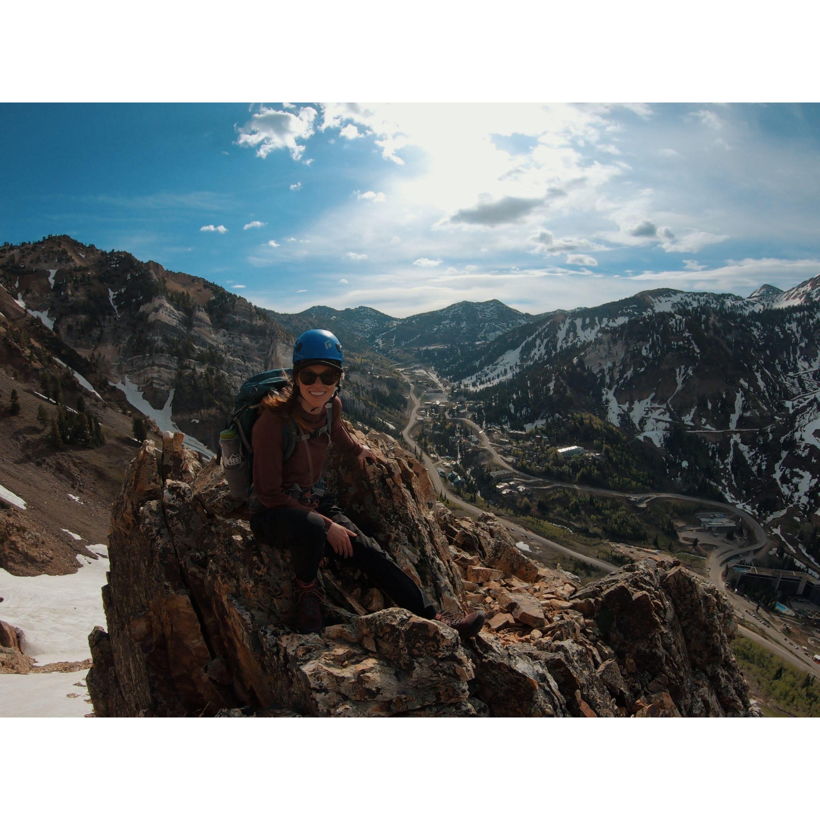Tori's first climb up the South Ridge