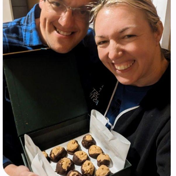 Our first time making the famous Ohio Buckeye candy!