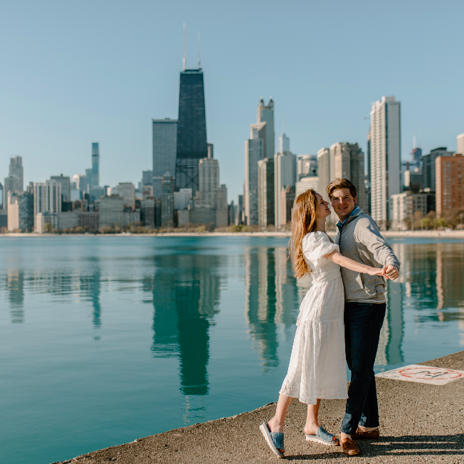 Chicago was where we both lived when we first started dating, and where we lived when we got engaged!