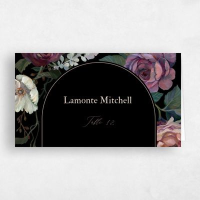 Black Maximalist Wedding Place Card - Mystic