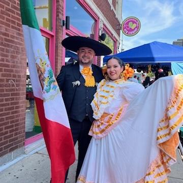 Little Village Mexican Independence day parade. Our first performance dancing together!