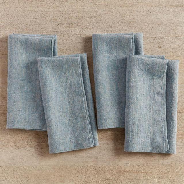 Mason Oversized Linen Napkins, Set of 4 - Chambray