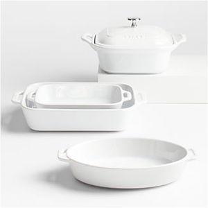 Staub 5-Piece White Ceramic Baking Dish Set