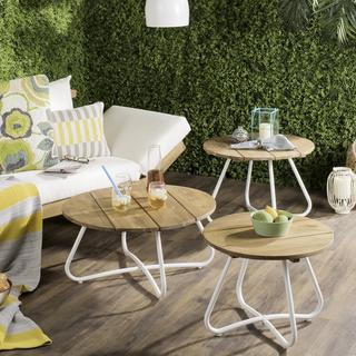 3-Piece Wood Plank Coffee Table Set