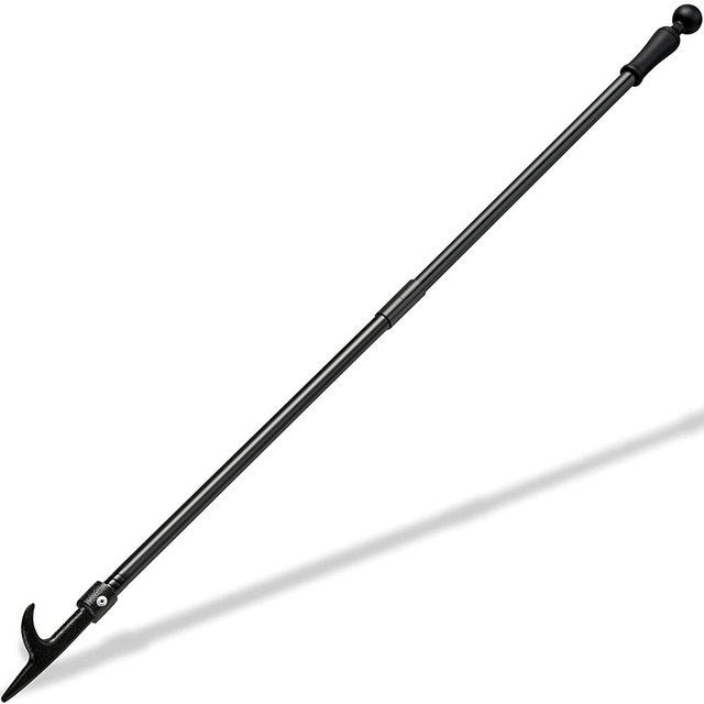 BsBsBest Fire Poker for Fire Pit, 46 Inch Extra Long Portable Campfire Poker for Fireplace, Camping, Wood Stove, Outdoor and Indoor Use, Rust Resistant Stainless Steel Black Finish