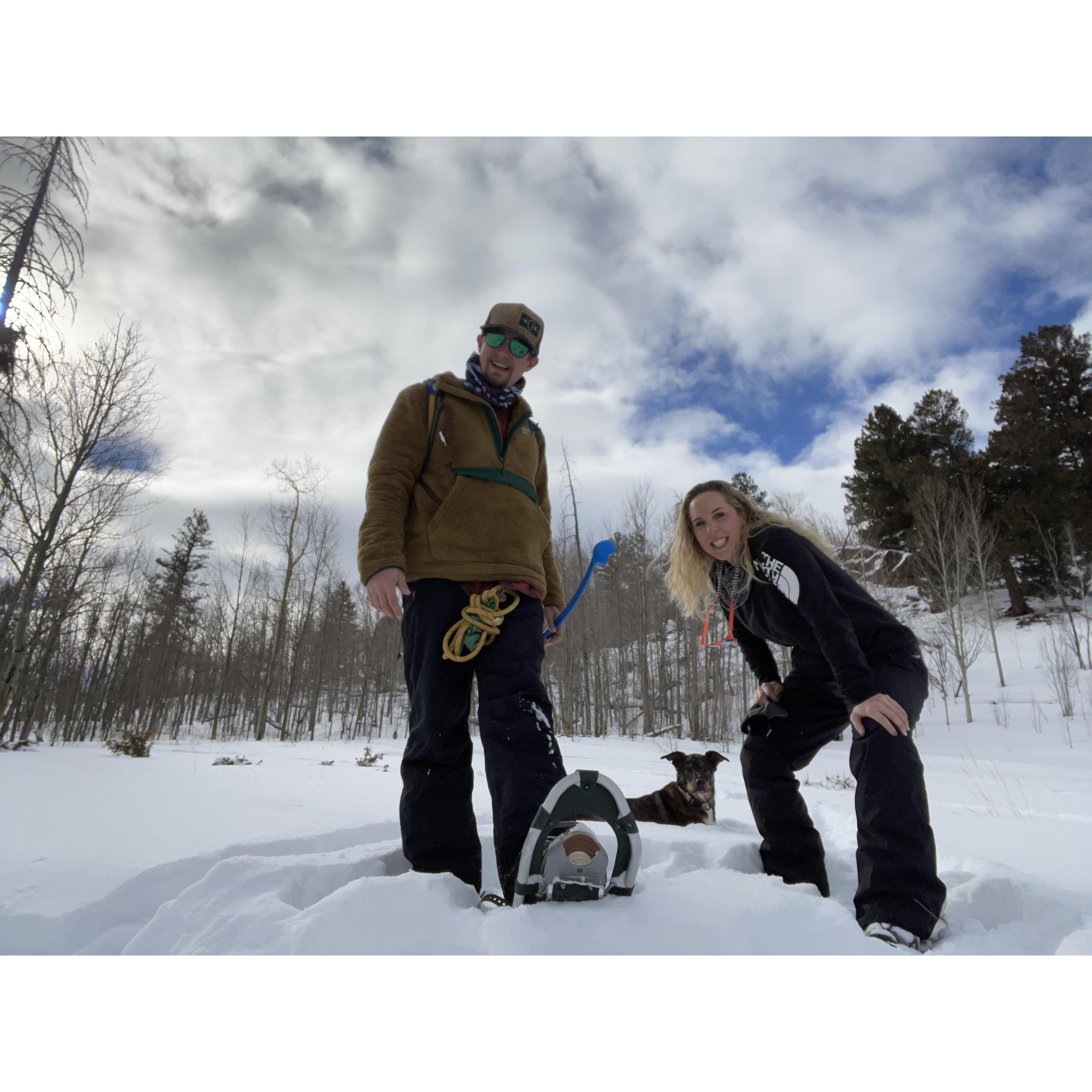Snowshoeing in Silverthorne, CO.