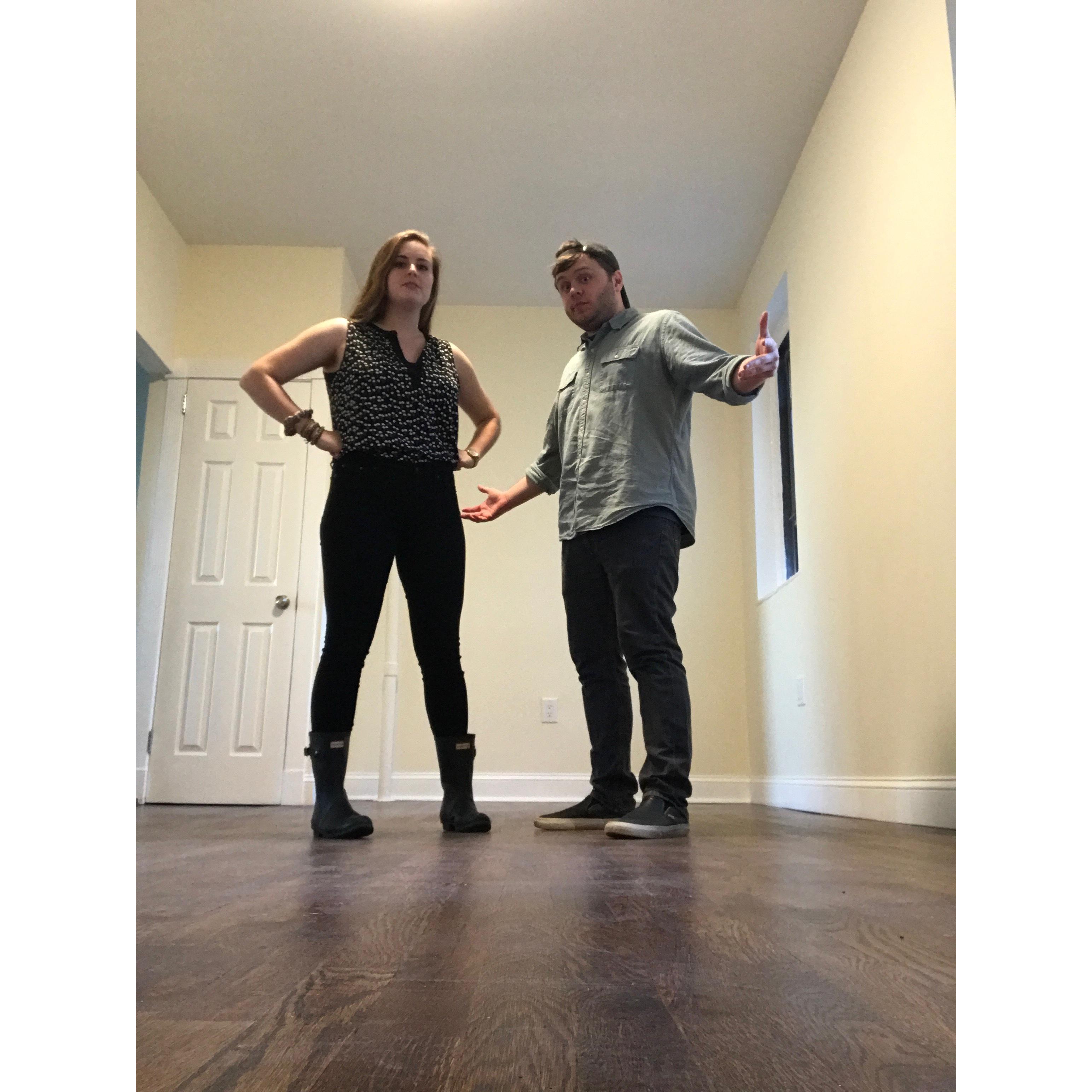 The day we got the keys to our first solo NYC apartment. We called this itty, bitty, 400-sq-ft one-bedroom our home for four years.