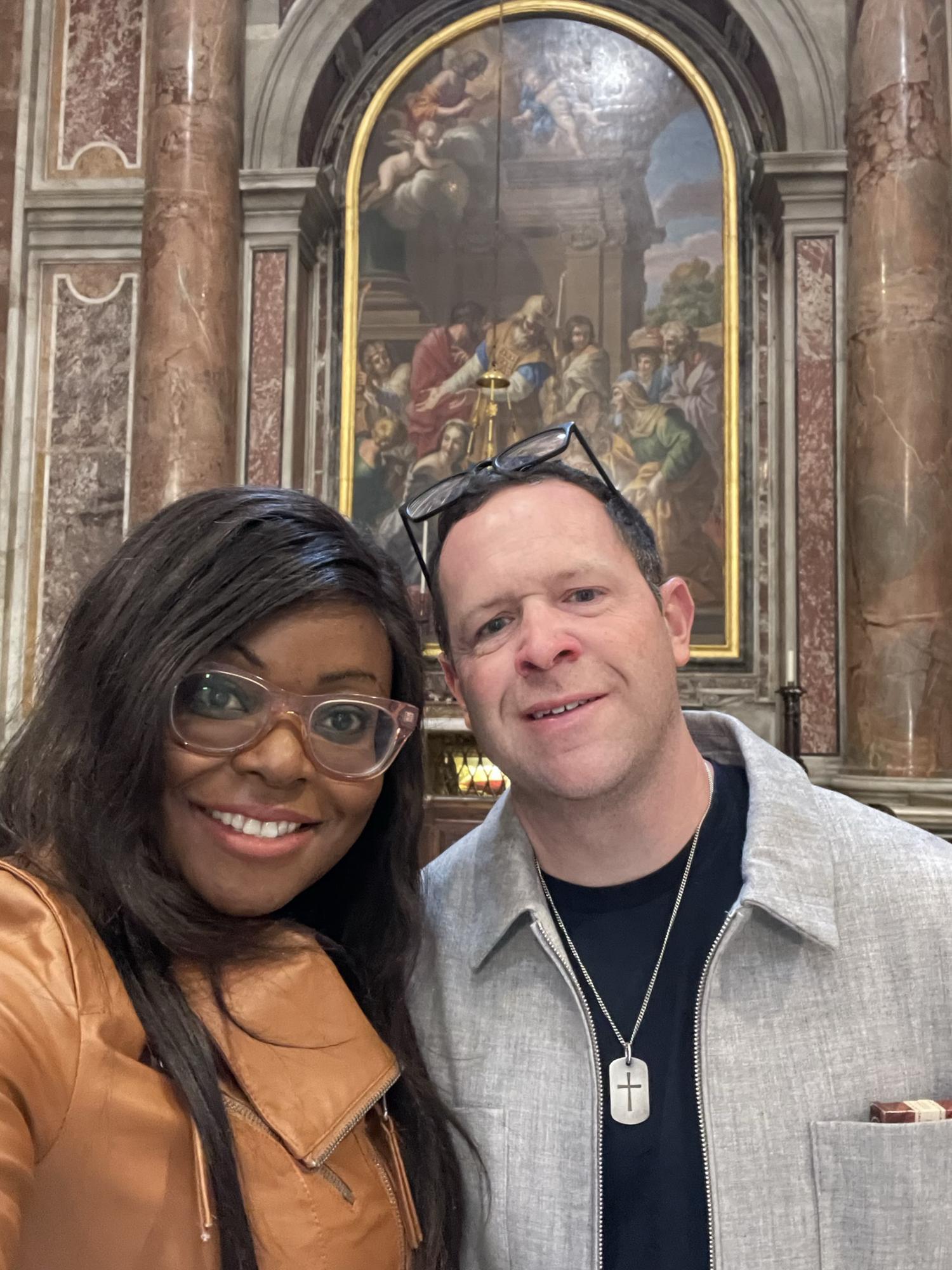 At St. Peter's Basilica in Vatican City, the most famous Rome church.