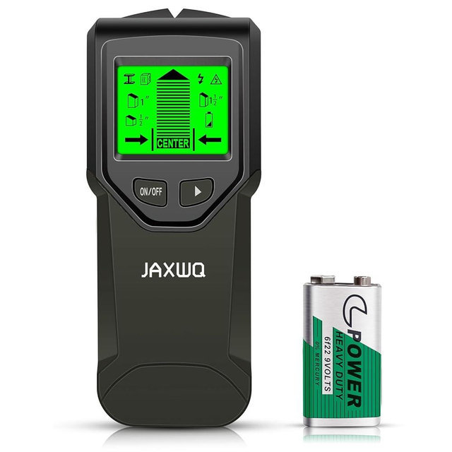 Stud Finder Wall Scanner - 5 in 1 Stud Finder Tool w/Smart Chip and HD LCD Display, Stud Detector Beam Finders for the Center and Edge of Wood AC Wire Metal Studs Joist Pipe (‎Bark)