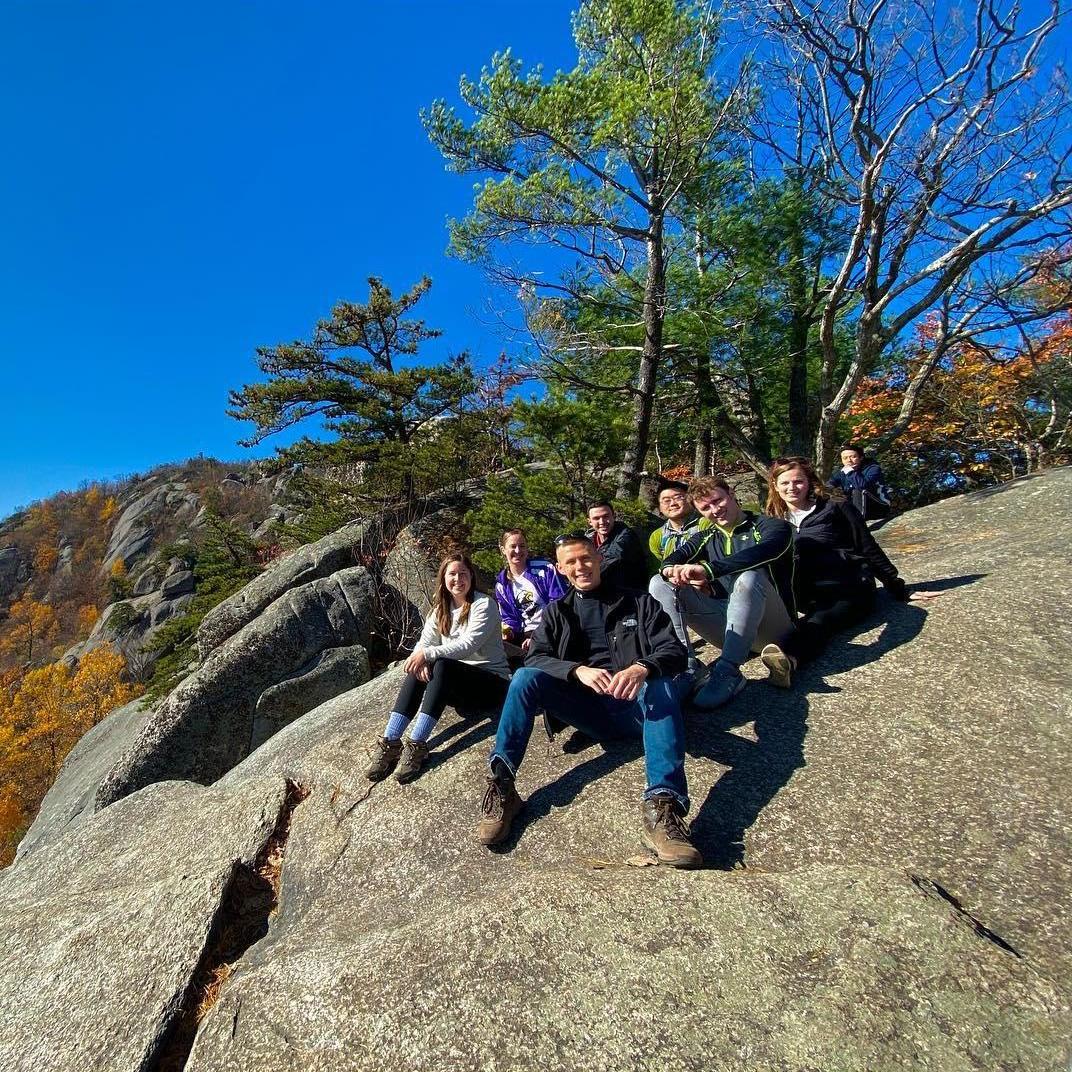 Hiking Old Rag with church friends. It was the only day that worked for everybody so was the same week as my marathon, haha. It was so pretty that there was a hike traffic jam. Great views! - Jessica